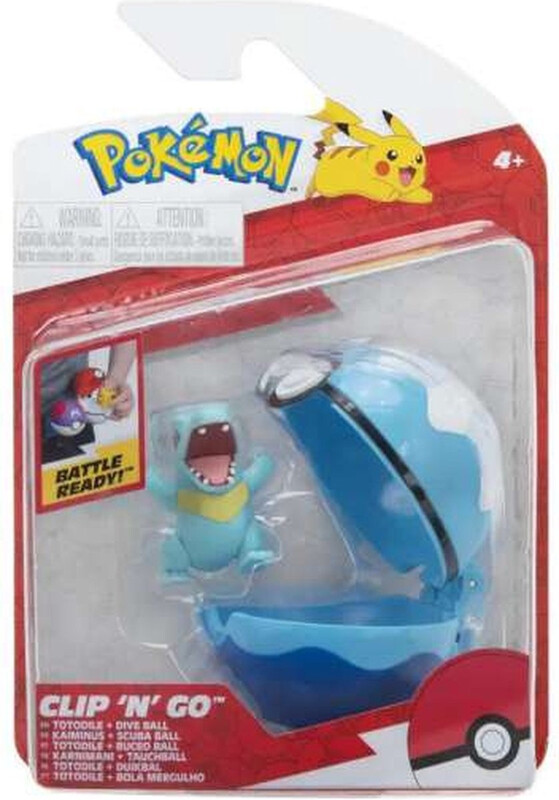 Pokemon Clip'N Go Totodile Actiefiguur - PKW2651, Blauw
