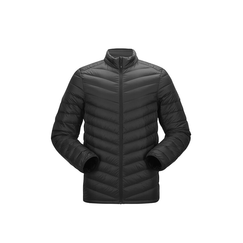 Mobi Garden Herren Daunenjacke Stehkragen für Outdoor Sport - Leicht, warm und atmungsaktiv in Farbe Piano Schwarz, Größe L