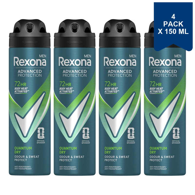 Rexona Deospray Men Quantum Dry 150 ml (4-Pack)