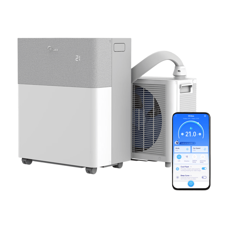 Midea 4-In-1 Portasplit Split-System Air Conditioner With Heat Pump - 12000Btu, 3.5Kw, Only 39Db(A) In Silent Mode, Cooling A++/Heating A+, Cooling & Heating & Dehumidifying & Fan, Smart Wifi Control, Easy Set-Up [Energy Class A++]