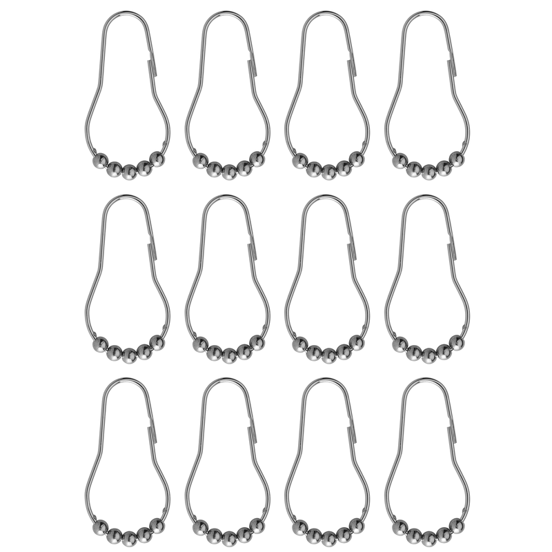Shower Curtain Rings Easy Glide Ball Chrome 12pcs
