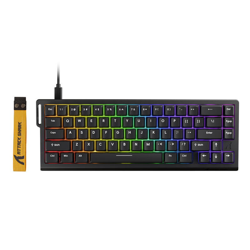 ATTACK SHARK X68 HE Tastatur mit Schnellabzug, magnetische Schalter, Schwarz