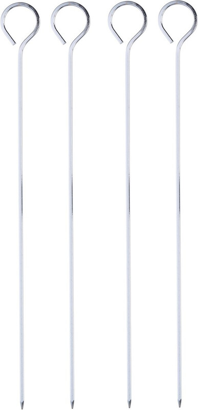 Alpina barbecuespiesjes set - 24 cm, chroomafwerking, 4 stuks