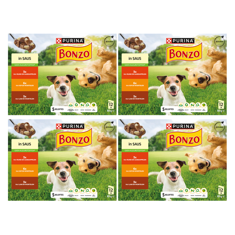 Bonzo MP 12P Rond/poulet/agneau en sauce*4