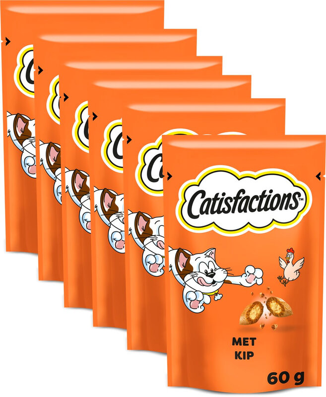 Catisfactions Friandises pour chats saveur poulet 6x60 g