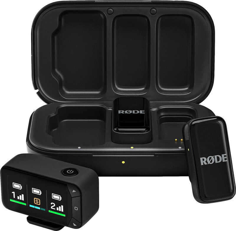 RØDE Wireless Micro - Compacte draadloze microfoon camerakit, twee microfoons met camerareceiver, smartphone-receiver en oplaadcase voor contentcreatie - USB-C, zwart