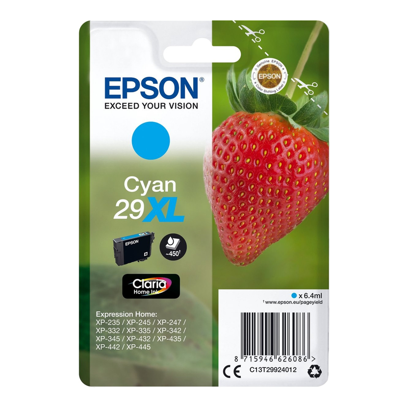 Epson aardbei enkelverpakking cyaan 29XL Claria Home-inkt