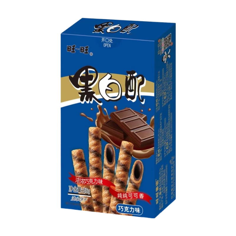 WantWant Chocolate-Filled Wafer Rolls 56g