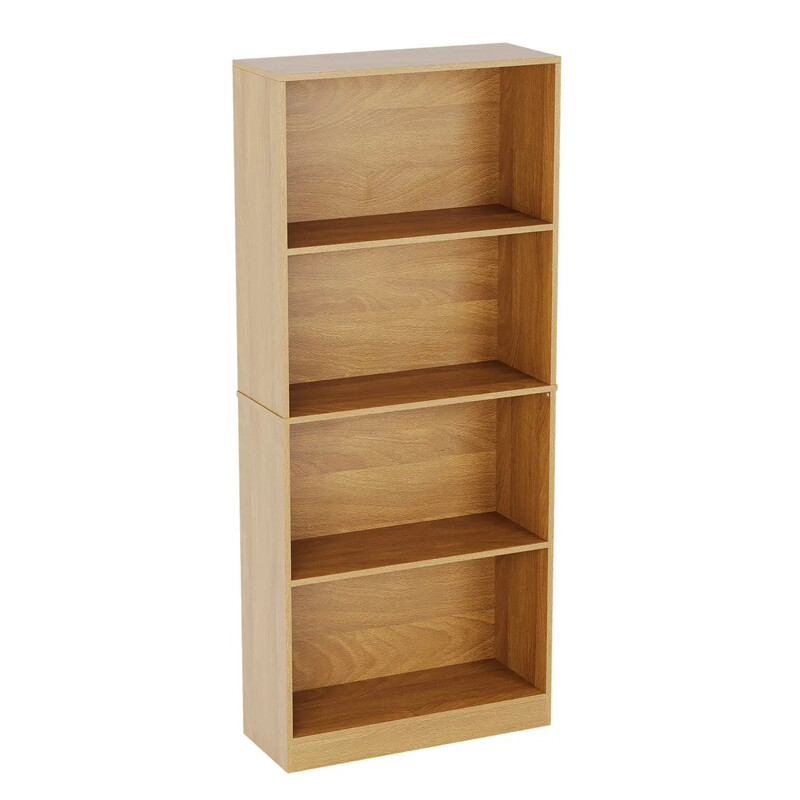 Bookcase Cambridge 4 Shelves Oak Effect Large