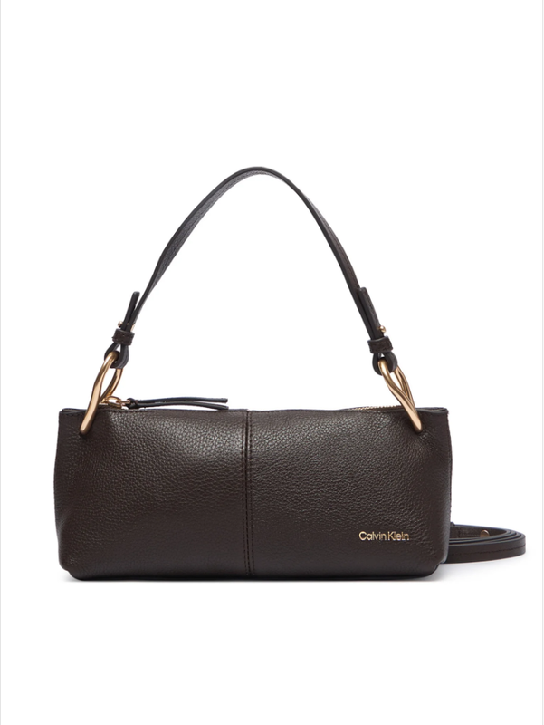 Calvin Klein Accessories Torebka Slouchy Leather Small Conv Bag - Argan Oil