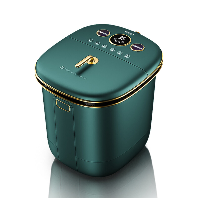 KASJ Z202 Electric Foot Spa Bath Massager with 6 Rotating Rollers & 2 Up-and-Down Acupressure Nodes – UV Sterilization, Deep Tub for Calf Soak, Adjustable Heat, Timer & Easy-Move Wheels for Home Relaxation