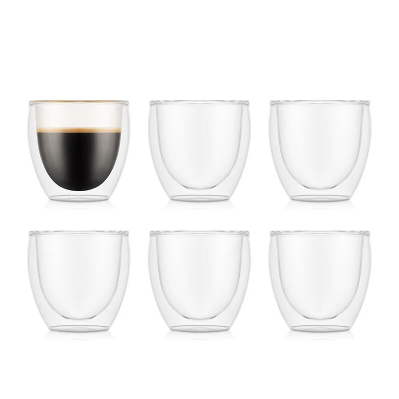 BODUM PAVINA 6er-Pack - 80ml doppelwandige Thermogläser Extra Klein