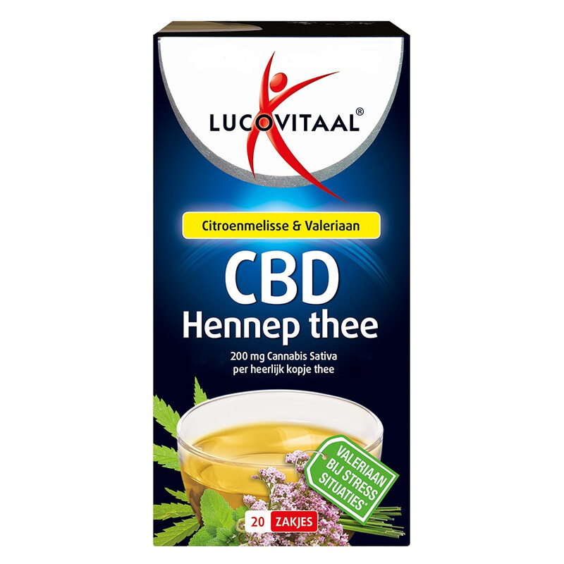 Lucovitaal Hennep CBD Thee Voedingssupplement 20 Theezakjes