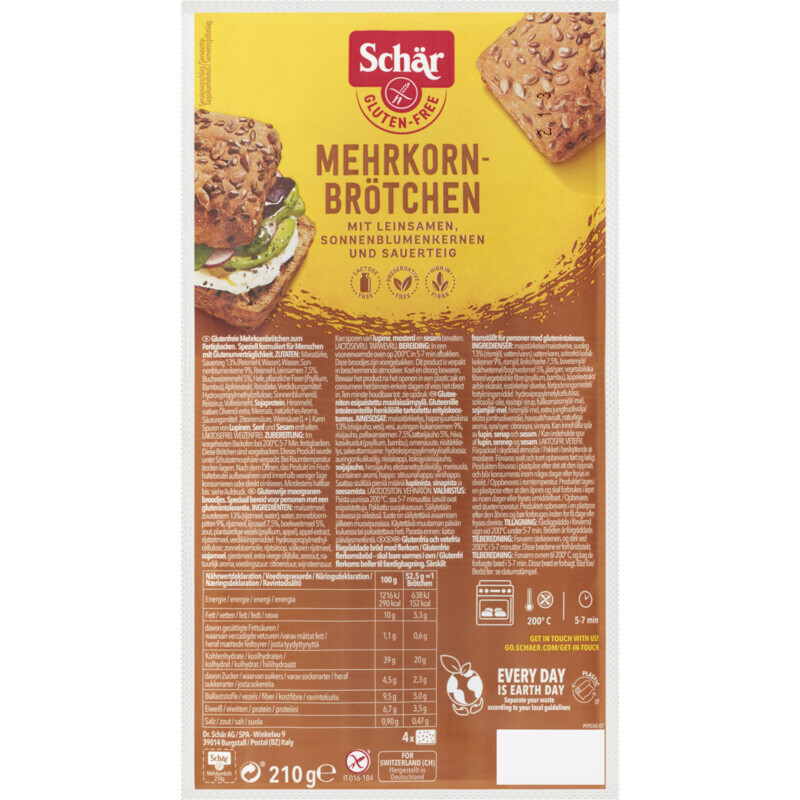 Schär Multigrain Rolls - 4 stuks 210g