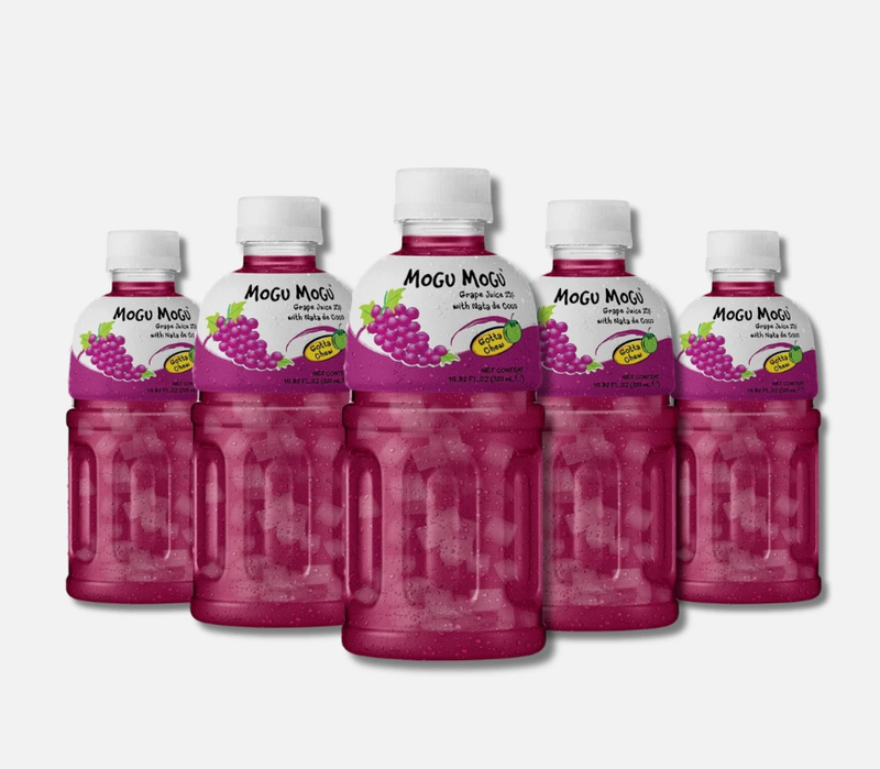 Mogu Mogu Grape Drink With Nata De Coco 320Ml X 6Pcs