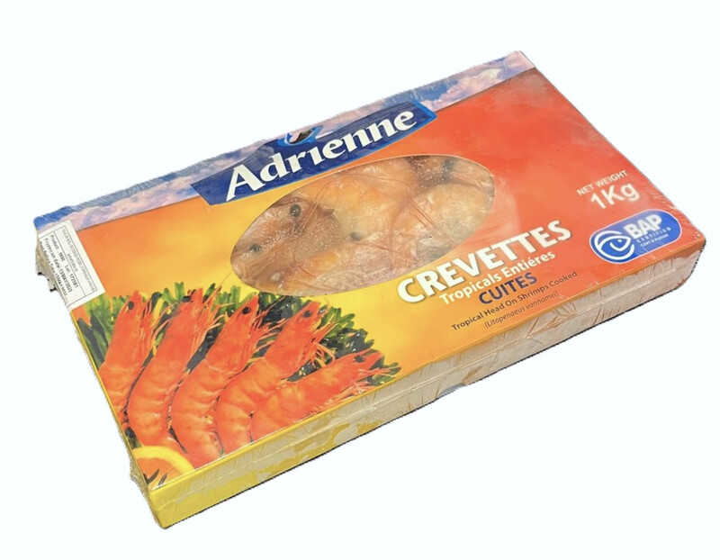 ADRIENNE Crevettes Tropical HOSO Cooked Shrimps (M-30/40) 1Kg