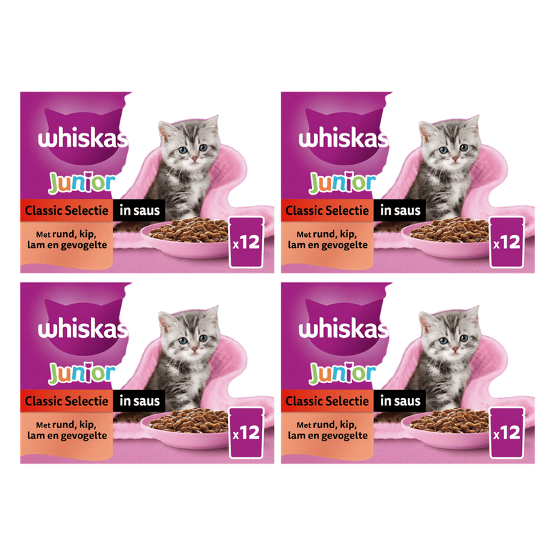 Whiskas Junior Sélection classique En sauce Sachets Multipack 12 x 85 g * 4