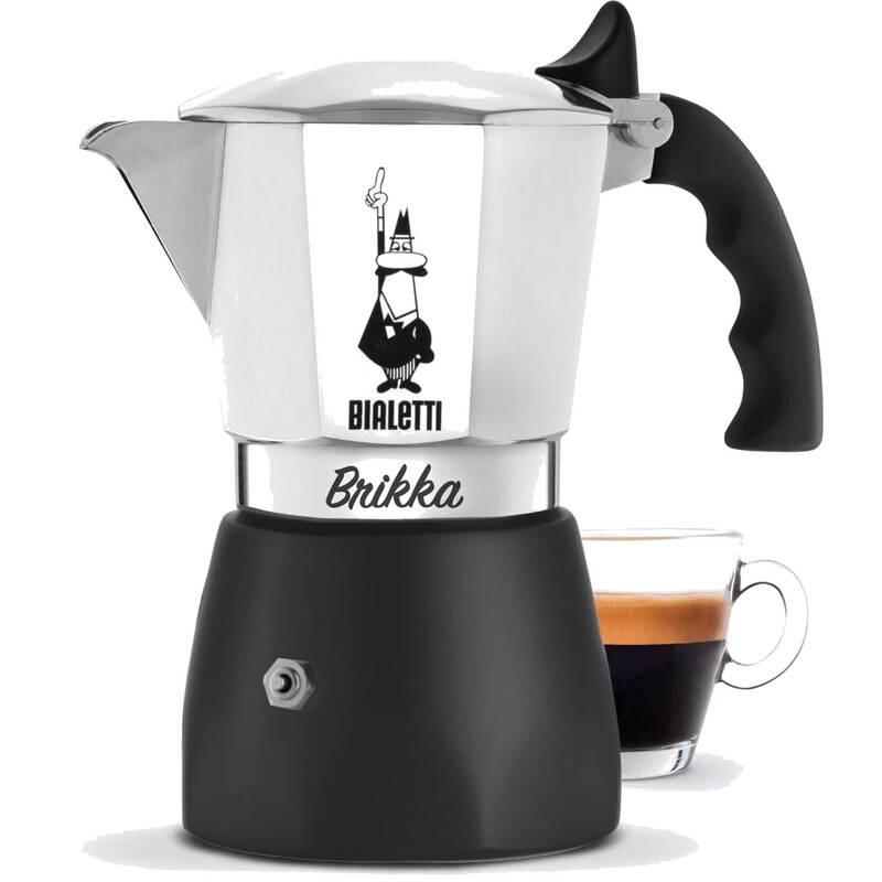 Bialetti New Brikka 4tz - 4 Tassen - 150 ml - Espressokocher für den Herd - Gas- & Elektrofunktion
