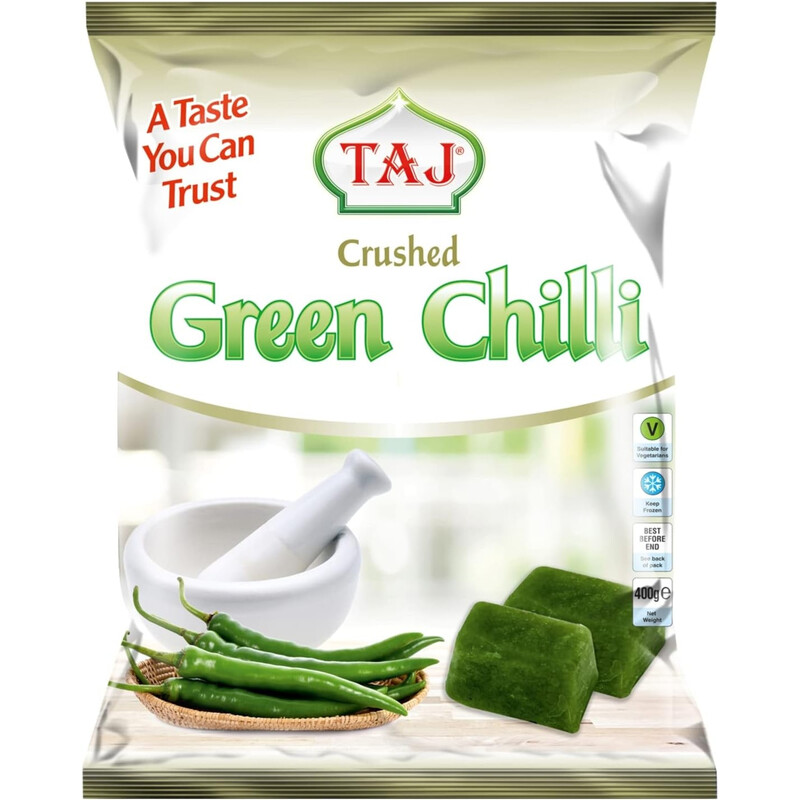 Taj Crushed Green Chillies 400gm