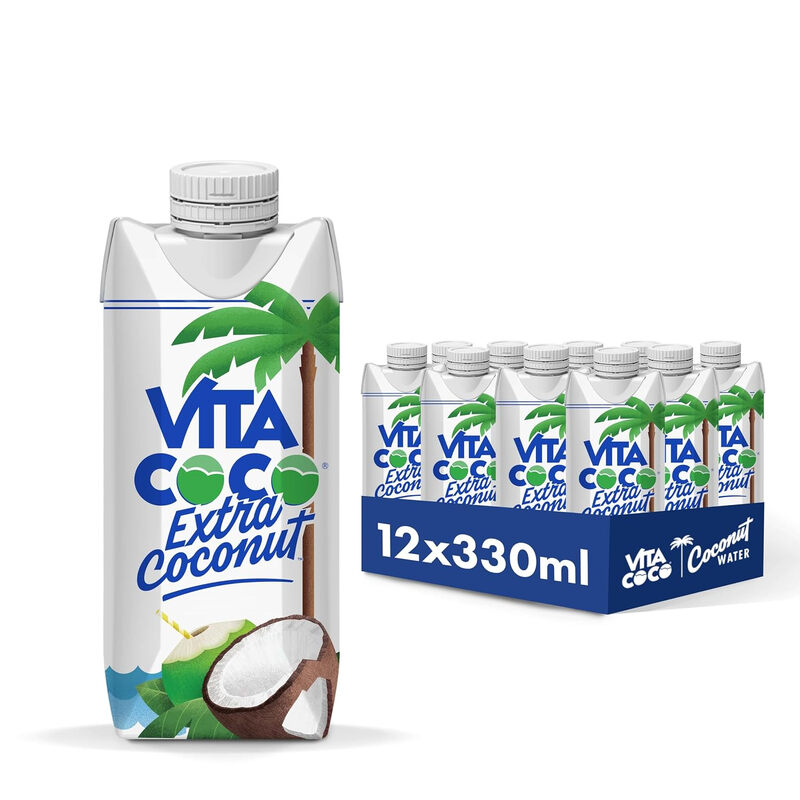 Vita Coco - Extra Kokoswasser 12x330ml, Durstlöscher, Glutenfrei, Voll mit Vitamin C & Potassium, Kokosgeschmack
