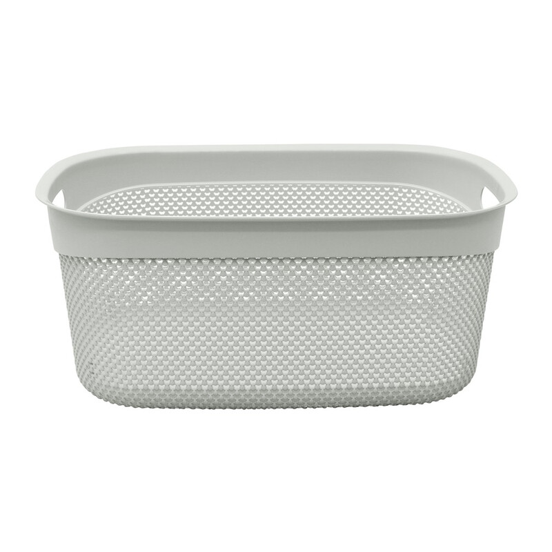 Droplette Design Plastic Storage Basket - 33L, Ice Grey