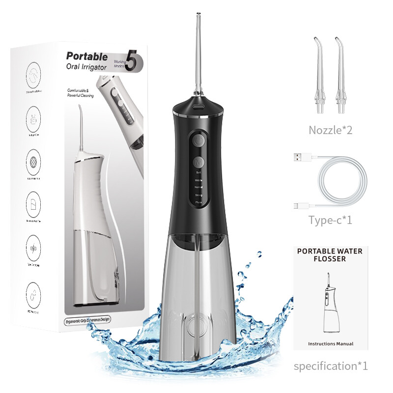 Rushi R-A31 Electric Water Flosser, 350ml Water Tank, 1500mAh Battery Black
