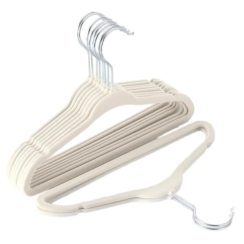 30 Pack Kids' Velvet Non-Slip Clothes Hangers, Slim Profile, Beige, Ideal for Baby & 