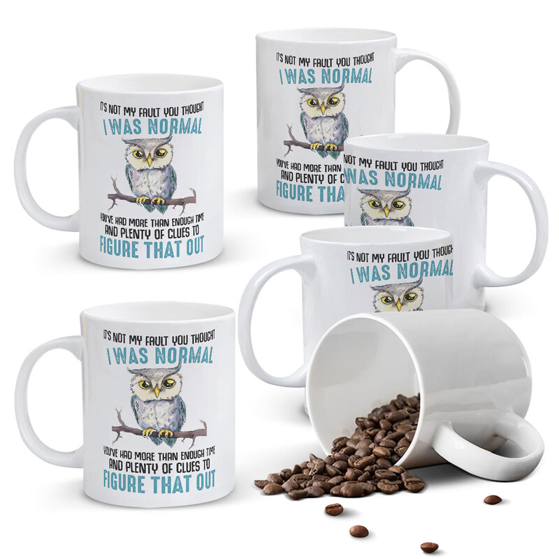 1pc 11oz White Ceramic Mug Featuring a Witty Owl and Sarcastic Quote, Unique Personal