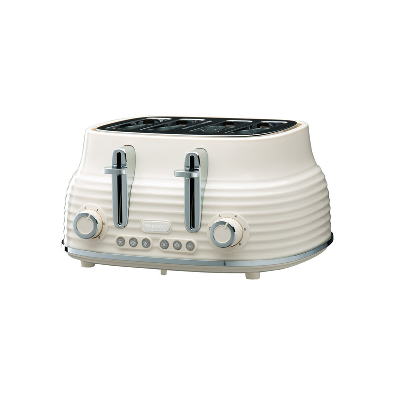 Sienna 4 Slice Retro Toaster, Wide Slots, Cream - SDA2483GE