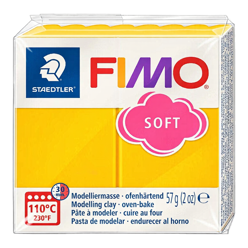STAEDTLER FIMO Soft Windsorblau wärmehärtende Modelliermasse, Block mit 57 g, portioniert