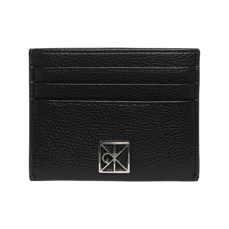 Calvin Klein Leather RFID Emblem Cardholder - Black