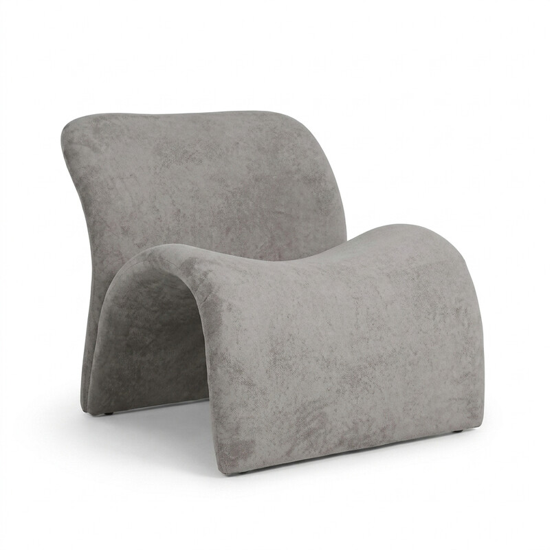 URBAN MEUBLE Wave Serie Sattelsessel - Hellgrauer strukturierter Stoff, 73*79*73 cm (1 Stück)