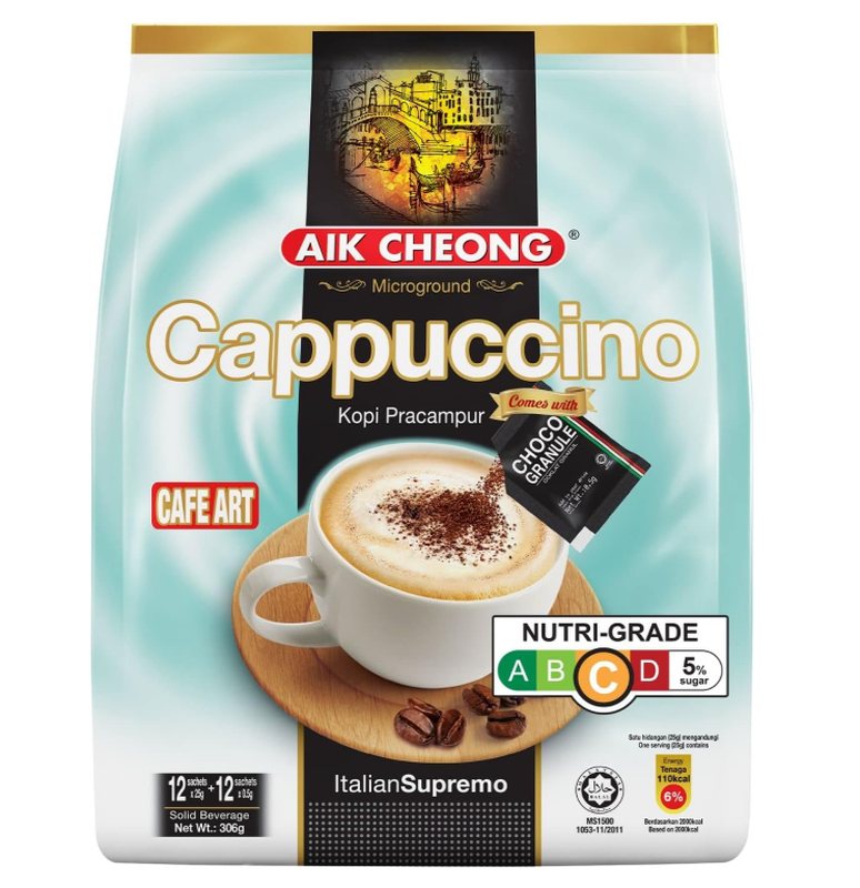 Aik Cheong Cappuccino Coffee Mix (25g x 12 Sachets) 300g