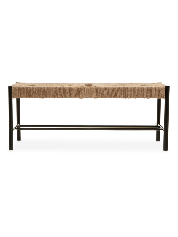 Interiors by Premier Bench Bandar Beech Wood & Hemp Rope Black/Natural