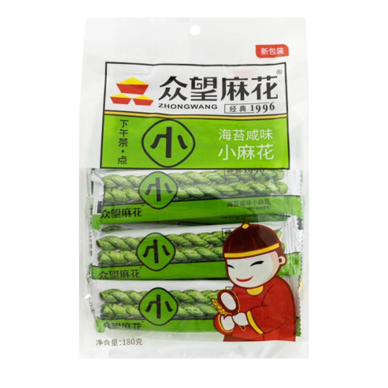 Zhongwang Mini-Fried Dough Twist Salty Seaweed Flavour 180G