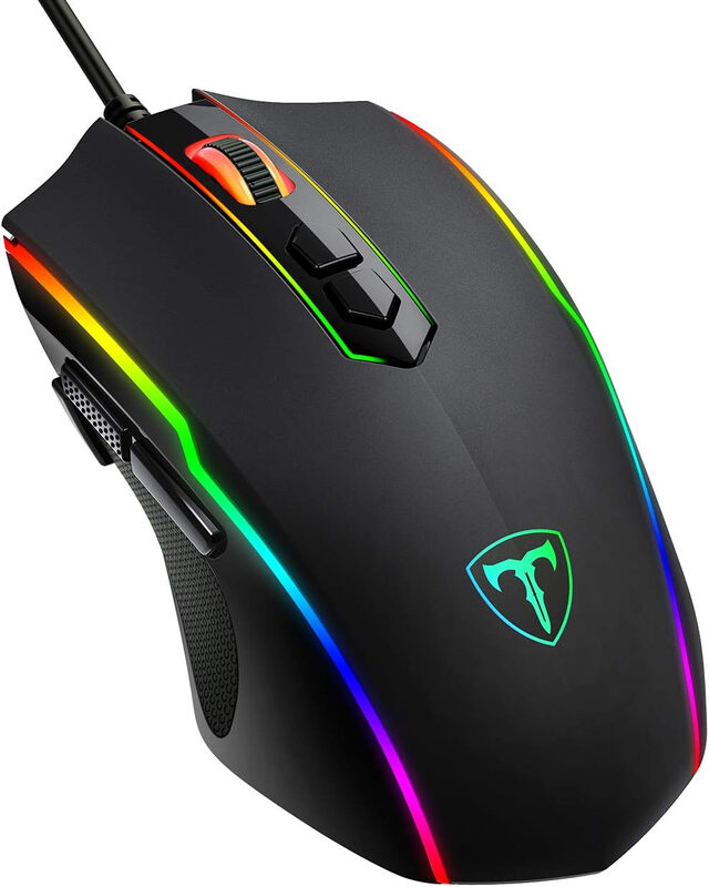 High Performance USB Wired Gaming Mouse with 7200 DPI Adjustable, RGB, 8 Programmable