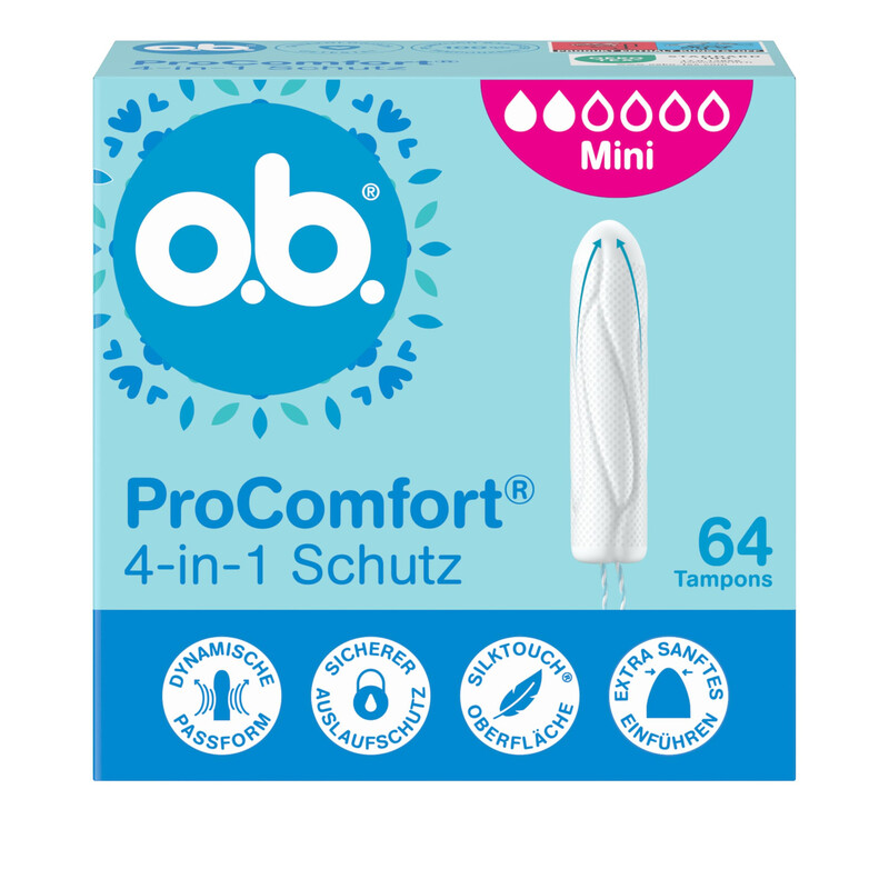 o.b. Pro Comfort Mini Tampons für leichte Tage 64 Stück