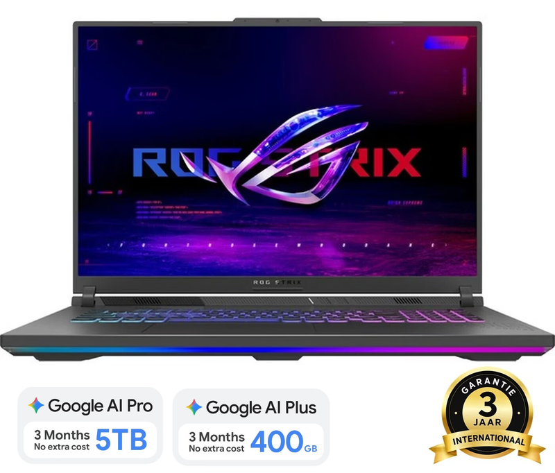 ASUS ROG Strix G18 G814PM-S9012W 18 inch gaming laptop, AMD Ryzen 9 8940HX, NVIDIA GeForce RTX 5060 8 GB, 16 GB DDR5, 1 TB SSD, 240 Hz WQXGA-display, Wi-Fi 6E, Windows 11 Home, Eclipse Gray