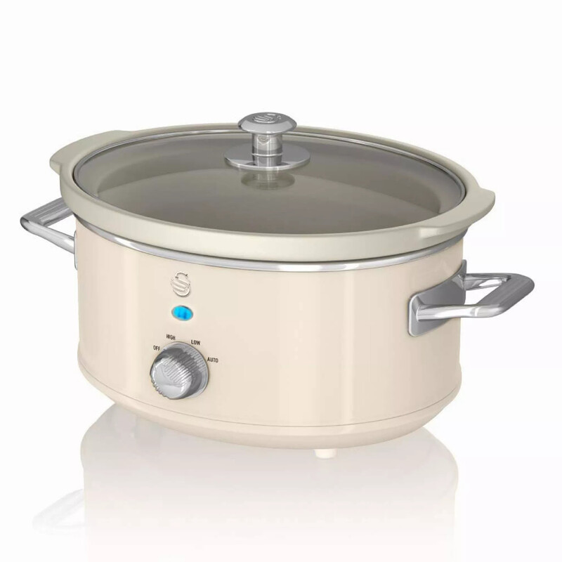 Retro Slow Cooker - Retro Cream, 3.5L, 200W, with 3 Temperature Settings, Keep Warm F