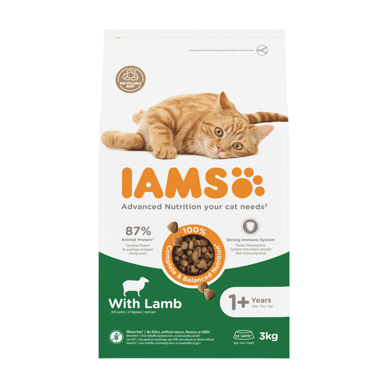 IAMS kattenvoer voor volwassen katten met lam 3 kg
