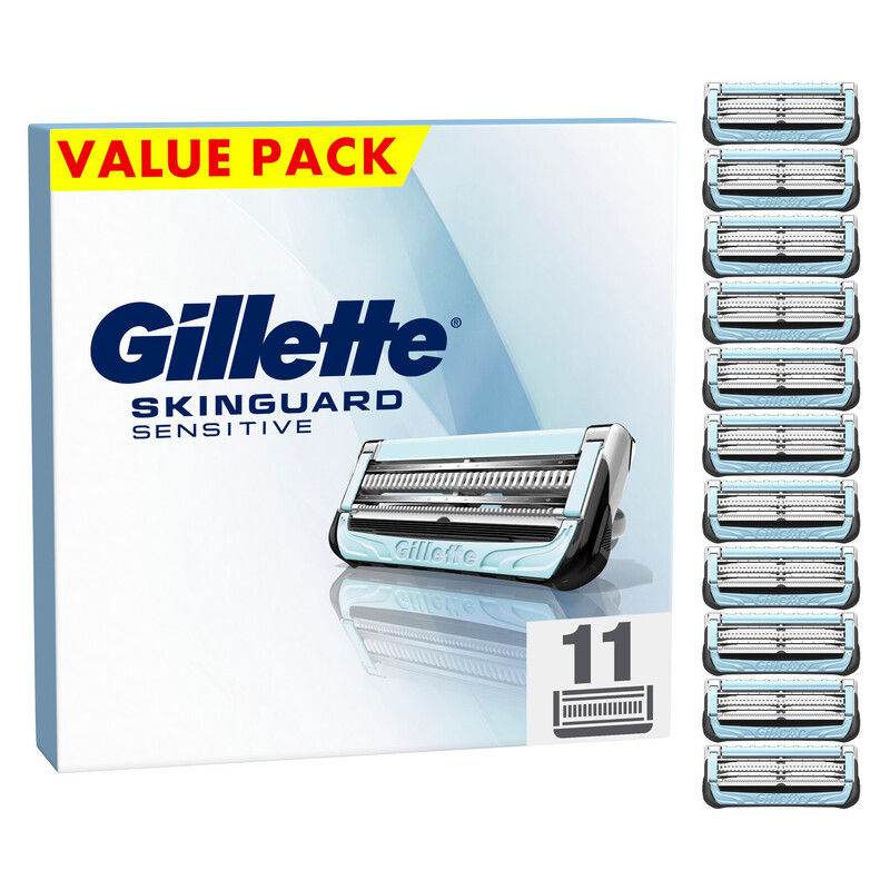 Gillette SkinGuard Sensitive Rasierklingen, 11 Ersatzklingen für Nassrasierer Herren, verbesserter Gleitstreifen, passend für …