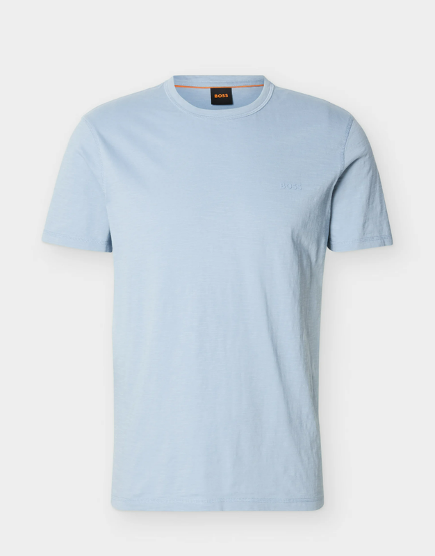 BOSS Cotton Jersey T-Shirt with a Twill Patch - Light/Pastel Blue