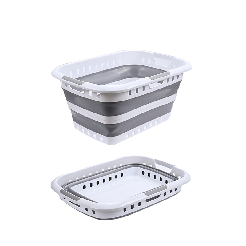 45L Mesh Foldable Storage Basket with Triple Handles, Easy to Carry & Store