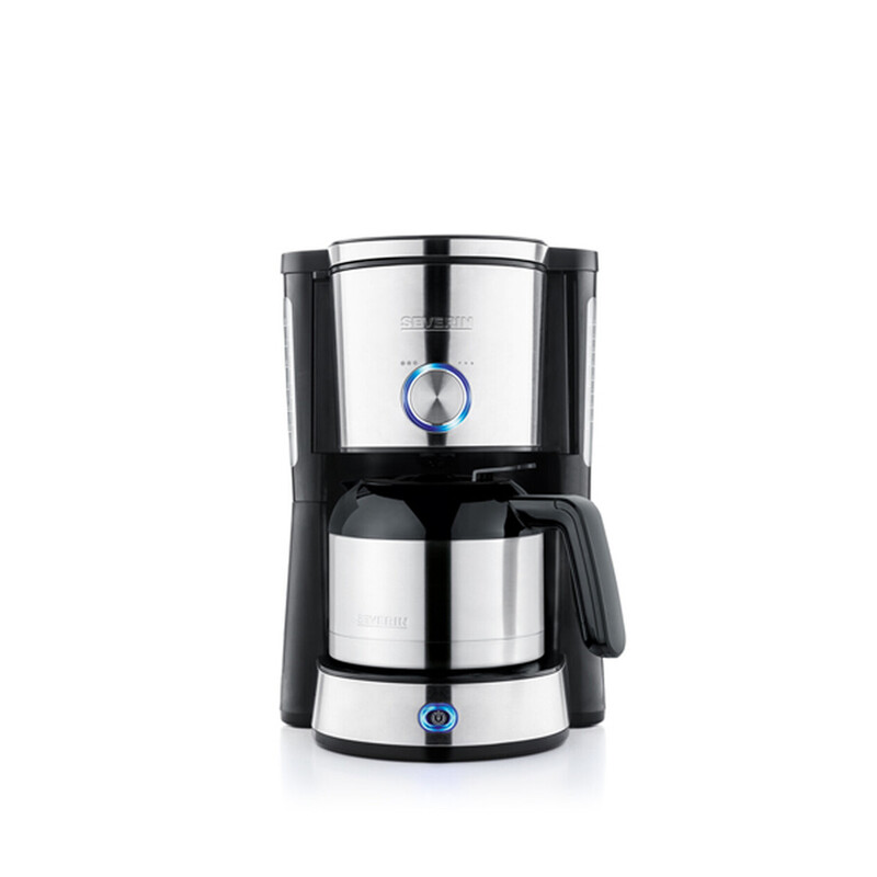 Severin Kaffeemaschine "TypeSwitch" mit Thermokanne, AromaSwitch zur Wahl zwischen 2 Brühprofilen, Kaffeeautomat für bis zu 10 Tassen, 1.000W, Edelstahl-gebürstet-schwarz, KA 4845
