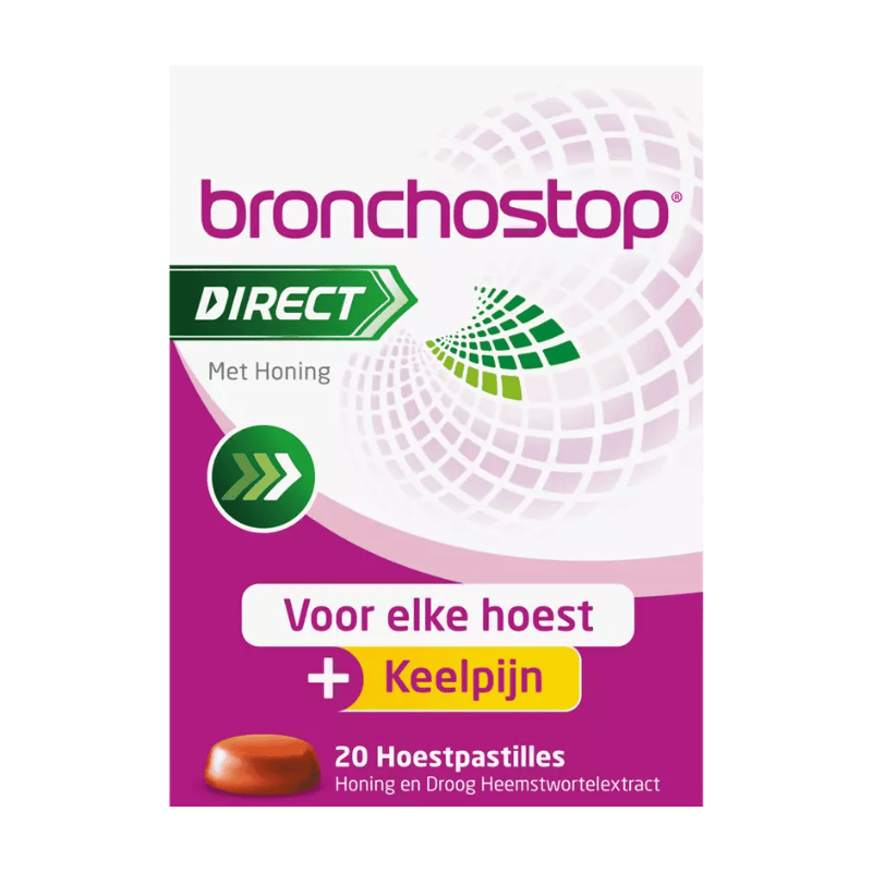 Bronchostop Direct Pastilles Met Honing. 20 ST
