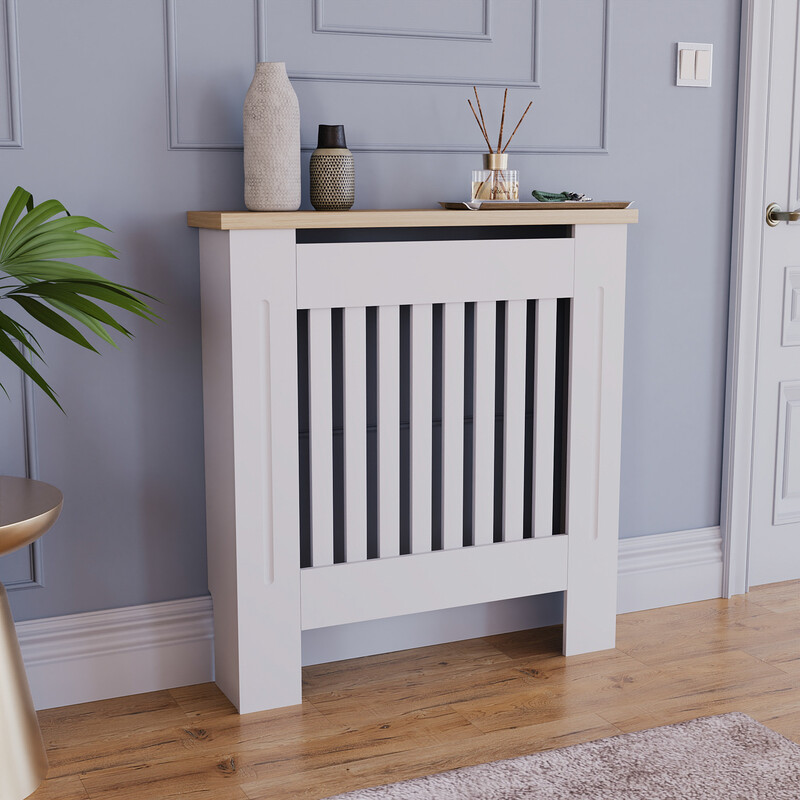 Vida Designs Radiator Cover Arlington White/Oak Effect Small