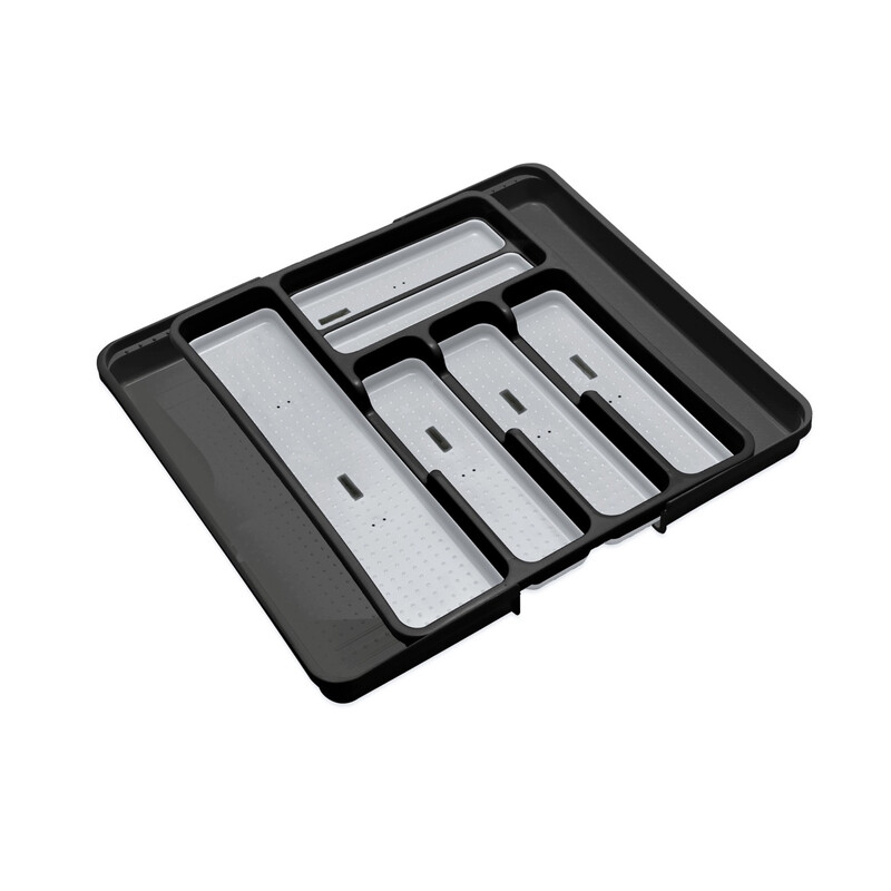 Addis Extendable Premium Soft Touch 6 to 8 Draw Organiser Black/Grey