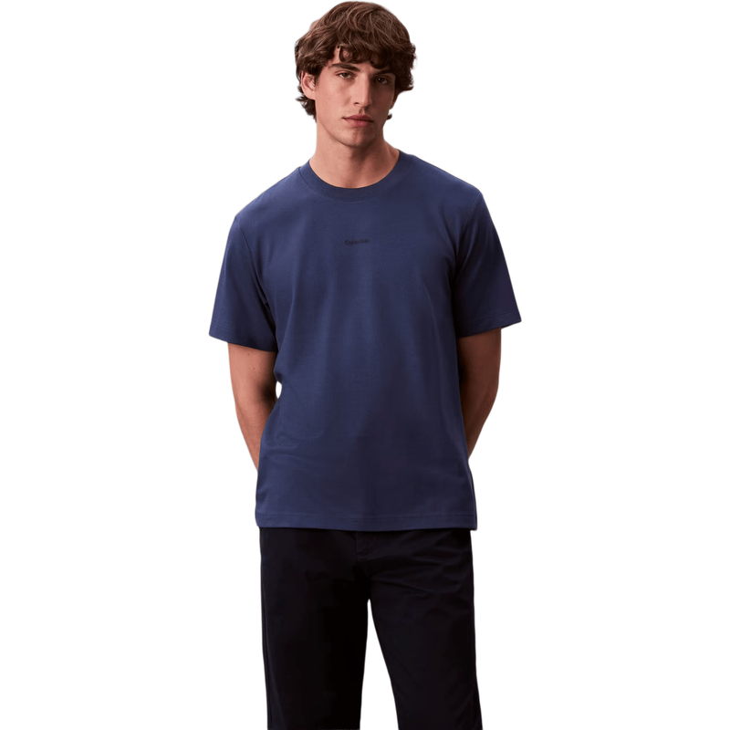 Calvin Klein Relaxed Cotton Piqué T-Shirt - Dark Denim