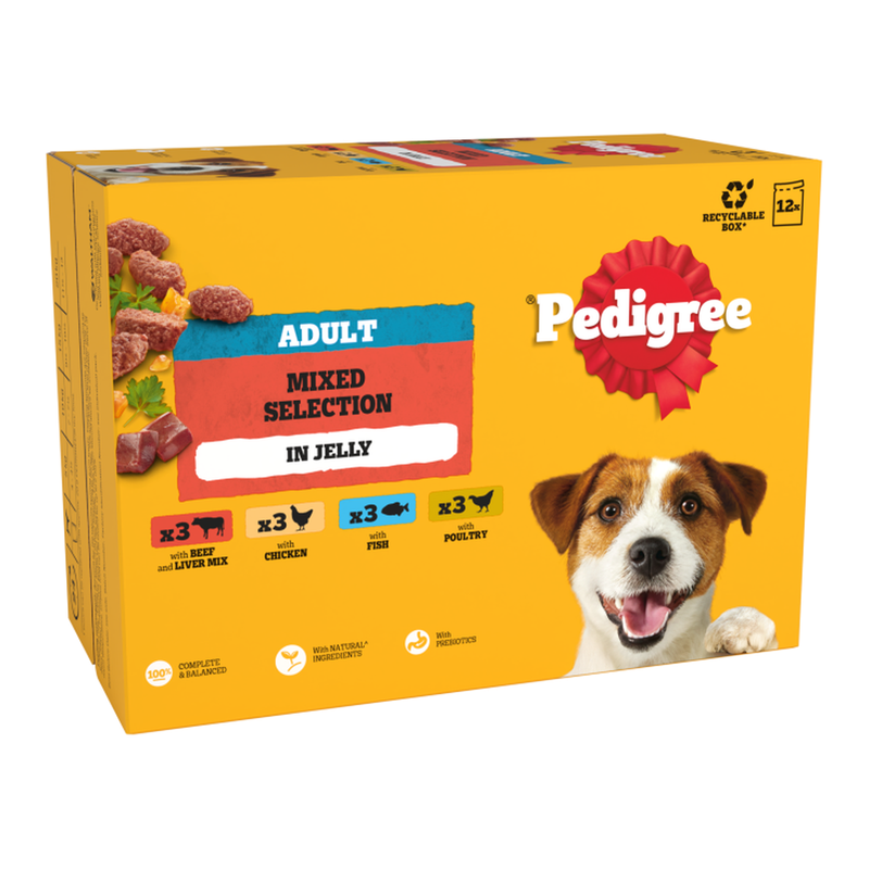 Pedigree Adult Dog Pouches Mixed Selection In Jelly 12X100g