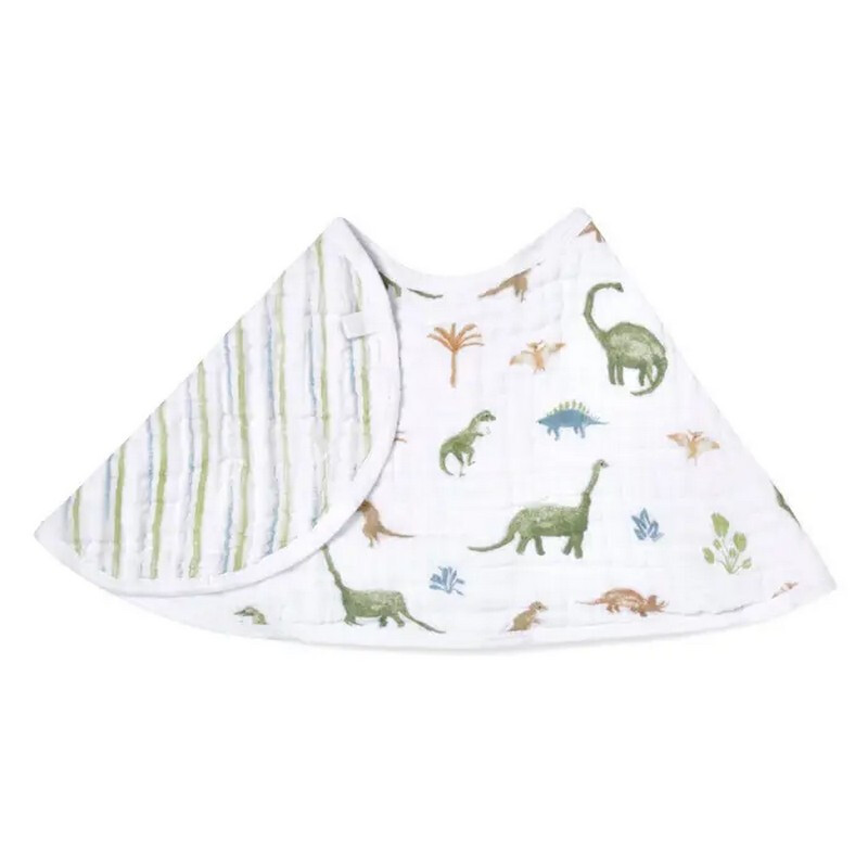 ™ Essentials Cotton Muslin Baby Burpy Bib Dino Jungle